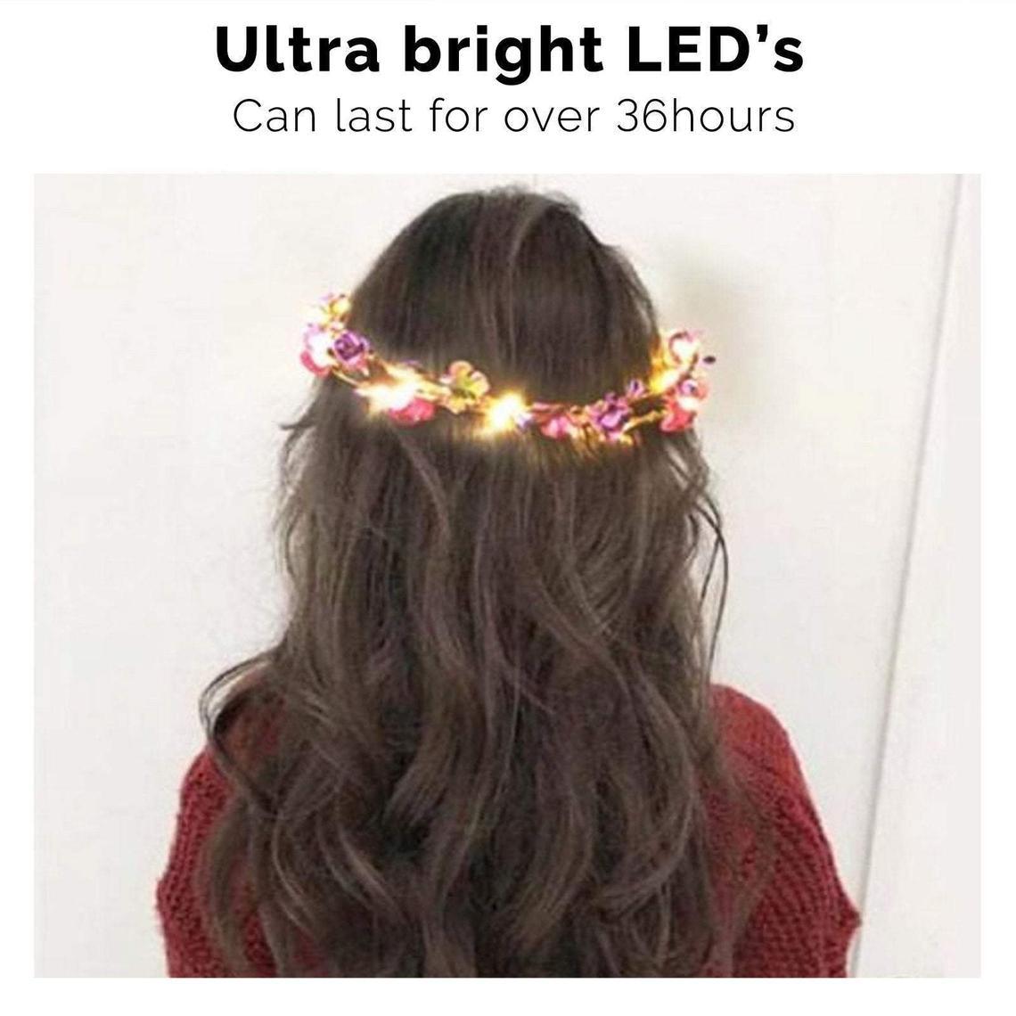 Led Flower Crown 20 Pieces Light Up Led Flower Wreath, Led Flower Headband For Bachelorette Party, Kids Birthday Party, Halloween - If you say i do