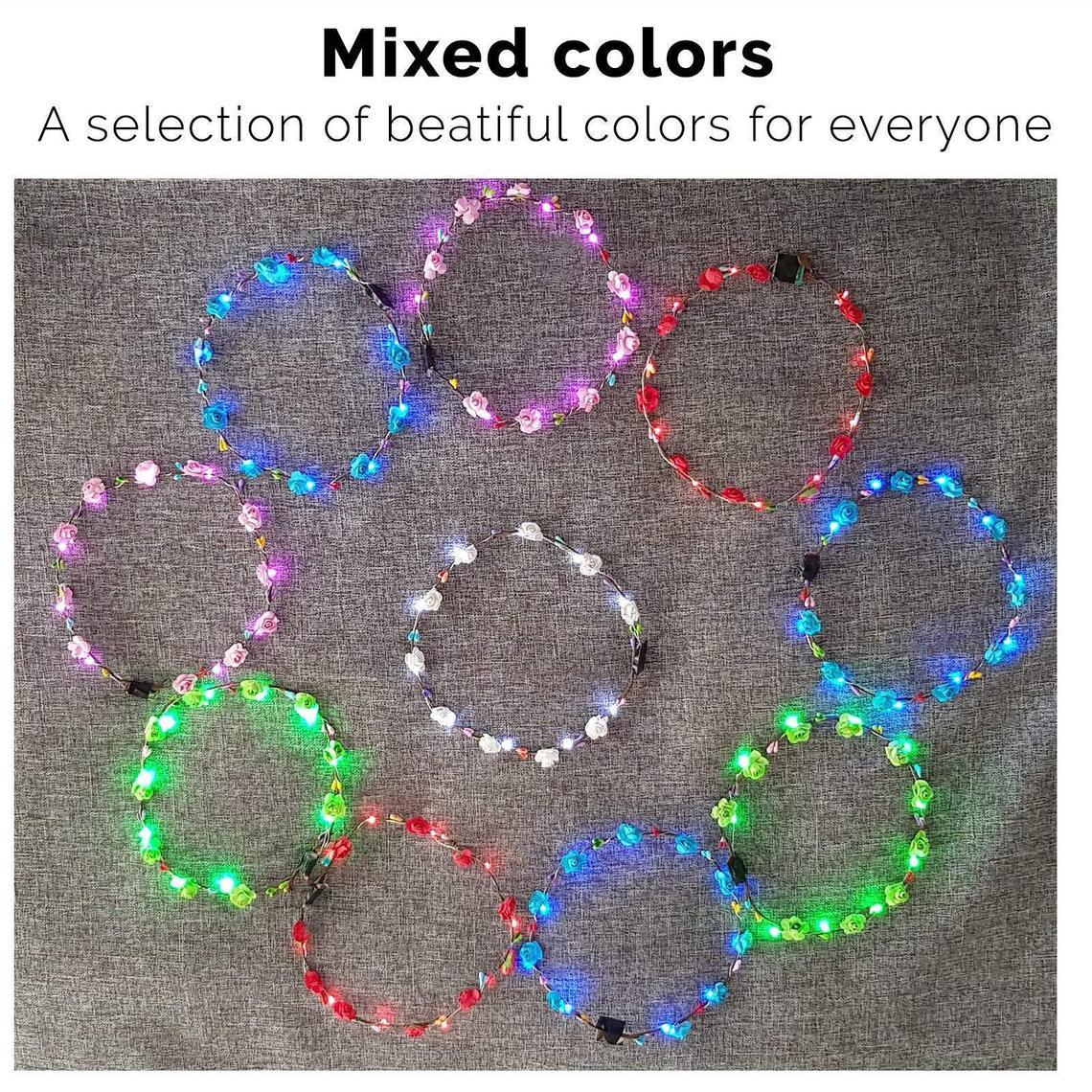 Led Flower Crown 20 Pieces Light Up Led Flower Wreath, Led Flower Headband For Bachelorette Party, Kids Birthday Party, Halloween - If you say i do