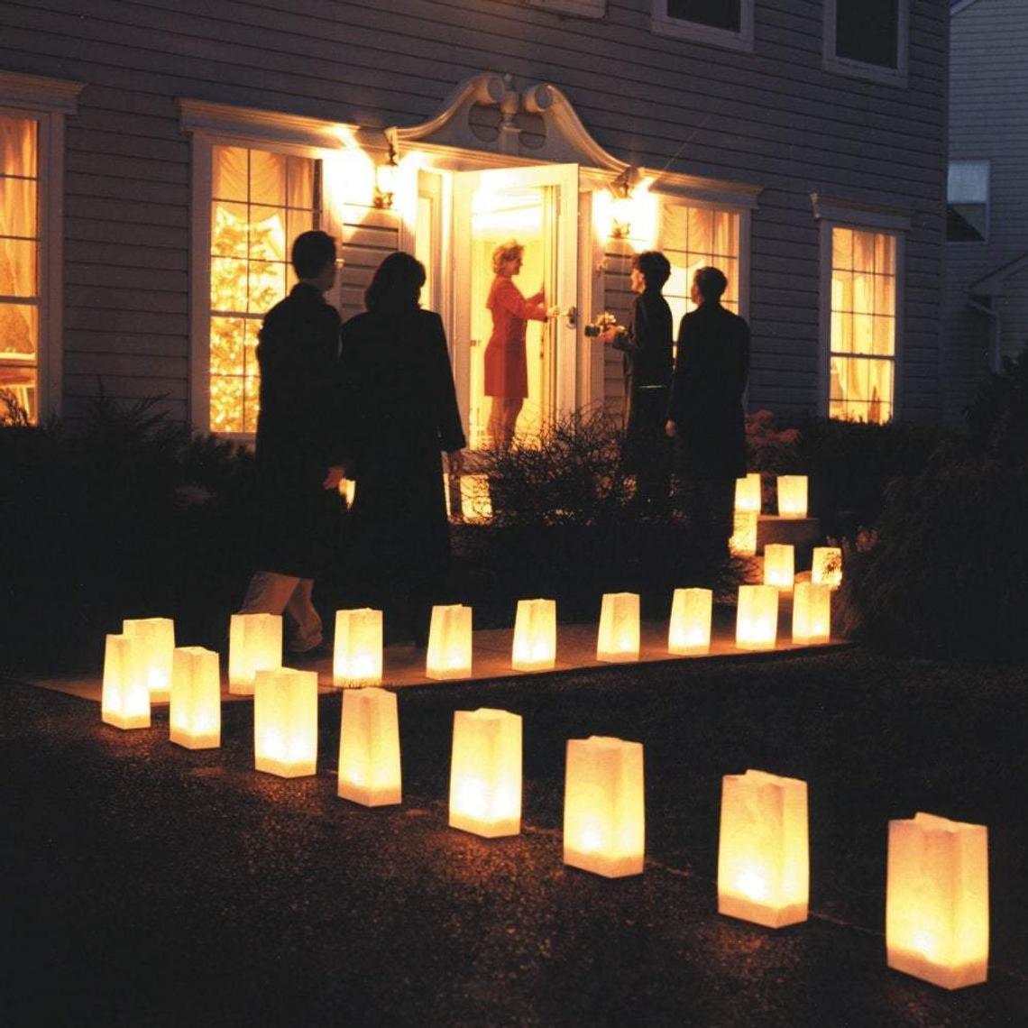 Led Luminaria 50Pc Light Up Luminaries Warm White Luminary Candle Bags With Lights-For Wedding Aisle, Rustic Wedding Decorations - If you say i do