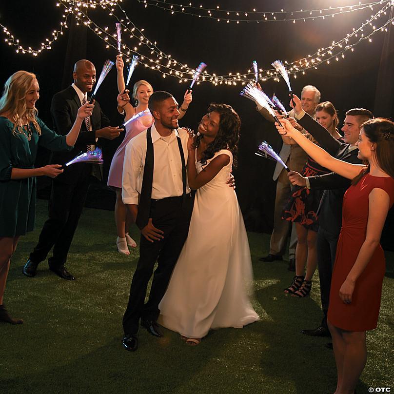 Glowing Night time wedding exit , Unique Led Optic Wands Wedding Send- – If  you say i do