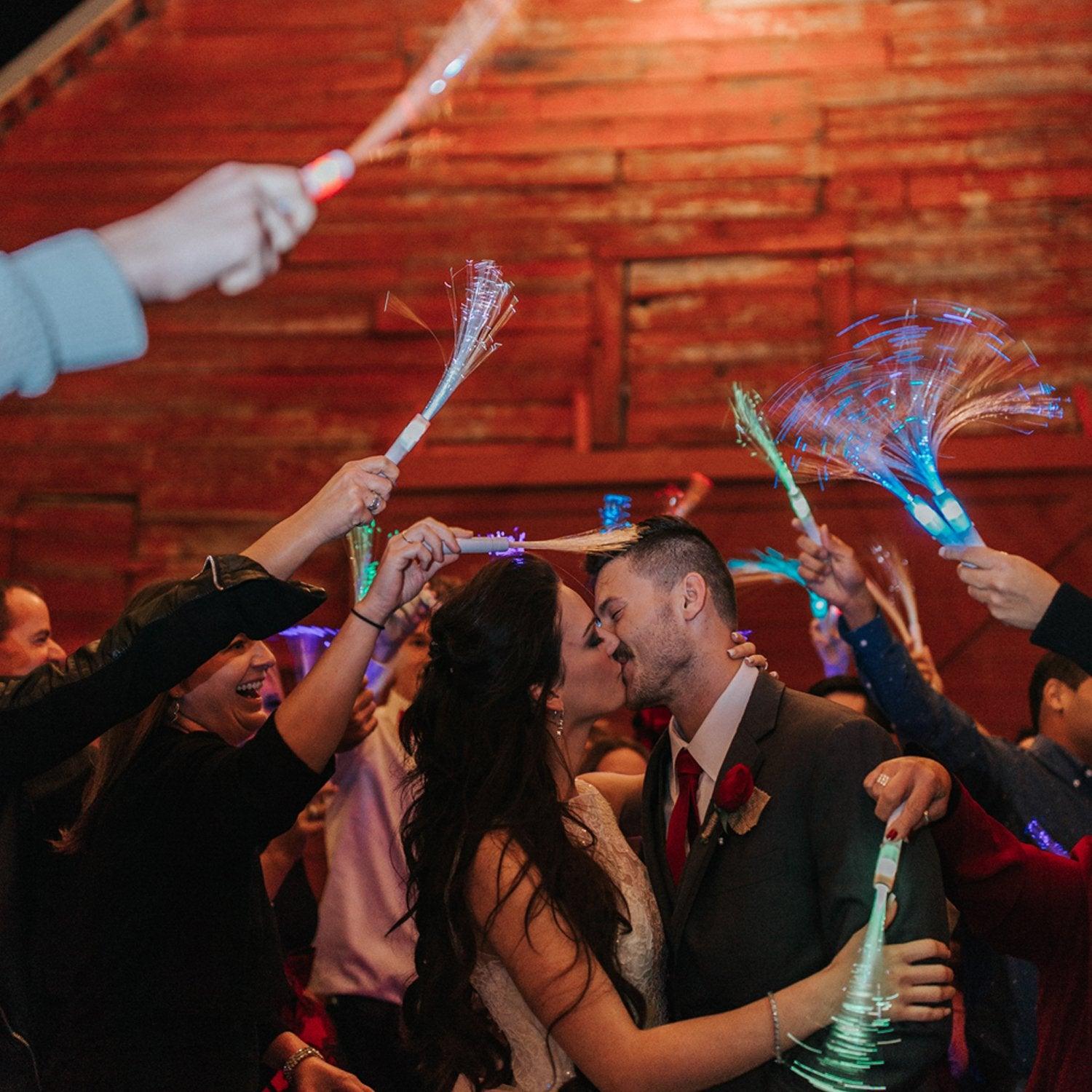 Led Fiber Optic Wands For Wedding, Night Time Wedding Send Off Ideas a – If  you say i do