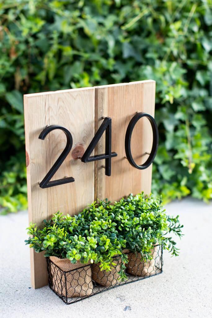 wood house number planter Modern House Numbers – If you say i do