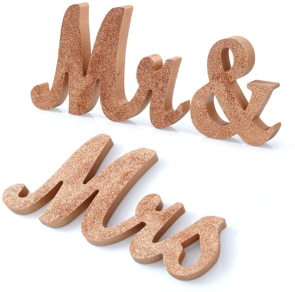Vintage Style Mr and Mrs Sign Mr & Mrs Wooden Letters Rustic Wedding Signs for Wedding Table, Photo Props, Rustic Wedding Decorations - If you say i do