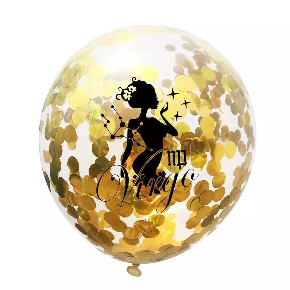 Zodiac Sign Sequin Birthday Balloon - Gold & Transparent - Birthday Wedding New Year Baby Shower - 10 Pieces - 12 Inches - If you say i do