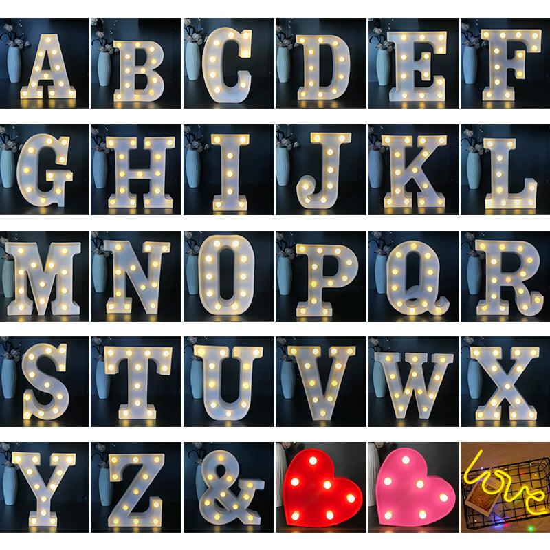 Battery Powered LED Letter Lights Sign Light Up Letters Sign for Night ...