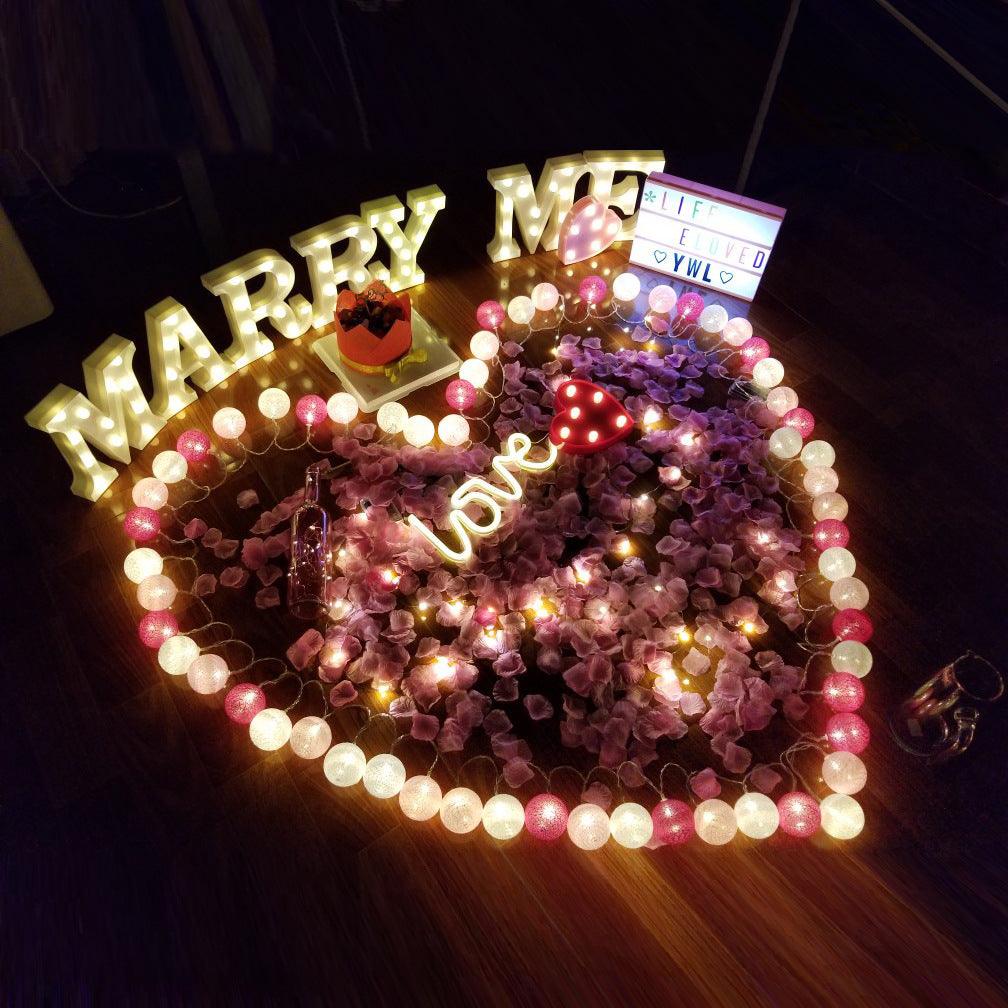 Battery Powered LED Letter Lights Sign Light Up Letters Sign for Night Light Wedding/Birthday Party Christmas Lamp Home Decoration - If you say i do