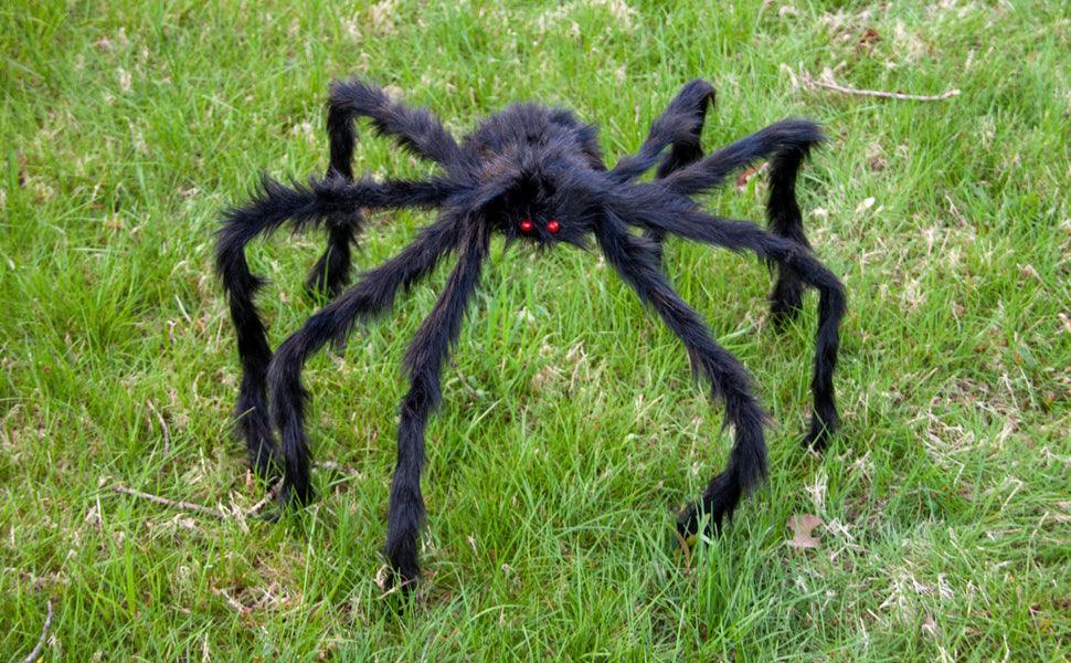 Outdoor Halloween Decorations - Scary Spider Decorations Set Comes with 14 inches Giant Fake Spider, 200 inches Triangle Web - If you say i do