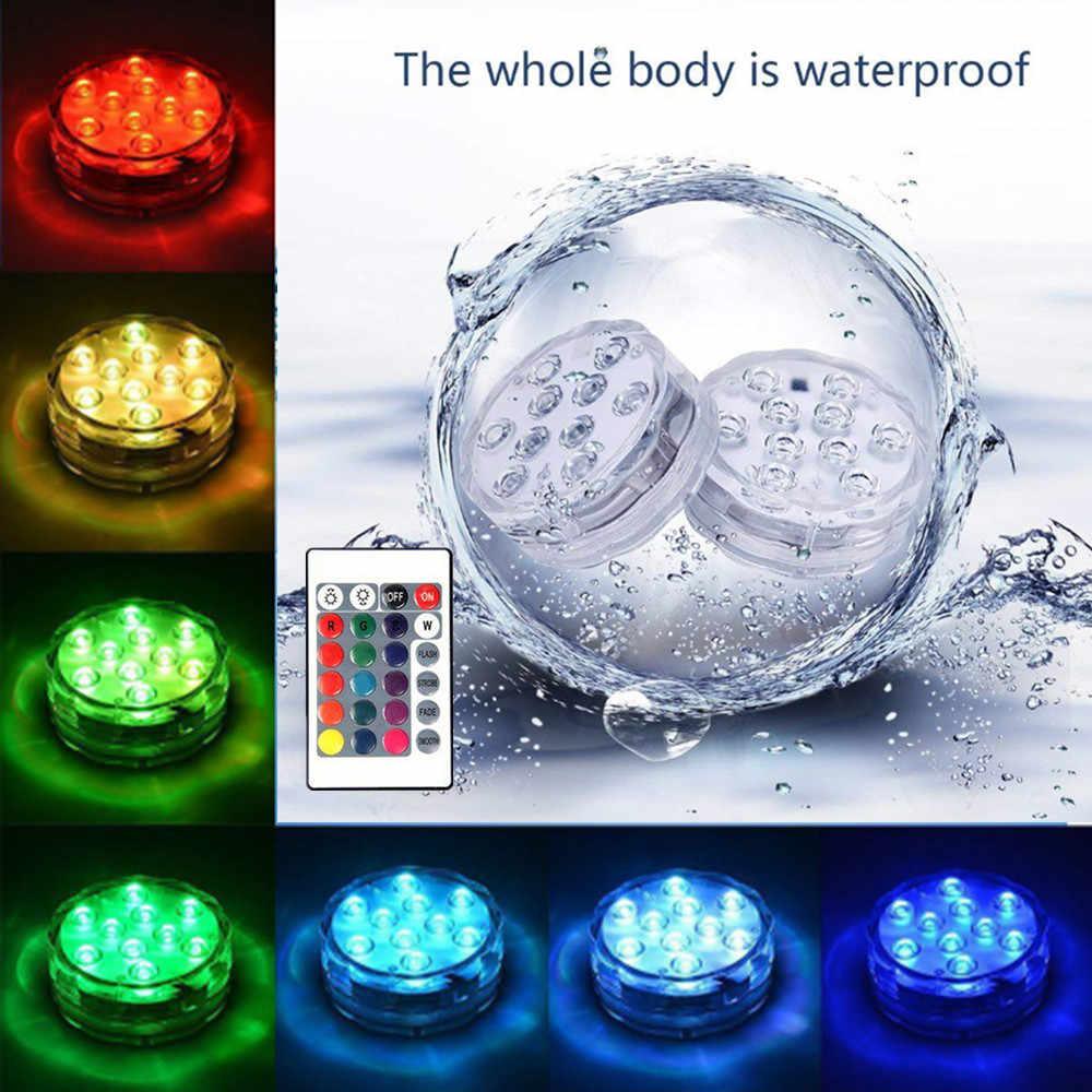 QOLNBY Pool Lights, Rechargeable Submersible LED Lights, IP68 Waterproof Underwater Lights,Type-C Floating Lights with RF Remote Control 200 ft