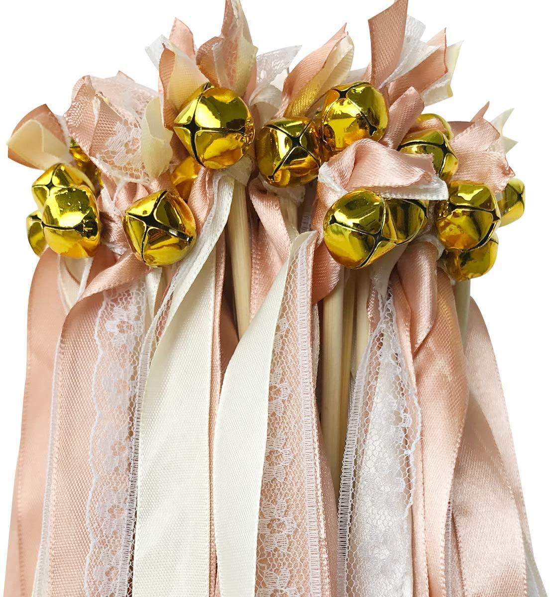 Ribbon Wands Wedding Streamers with Bells, Silk Fairy Stick Wand for  Wedding Exit