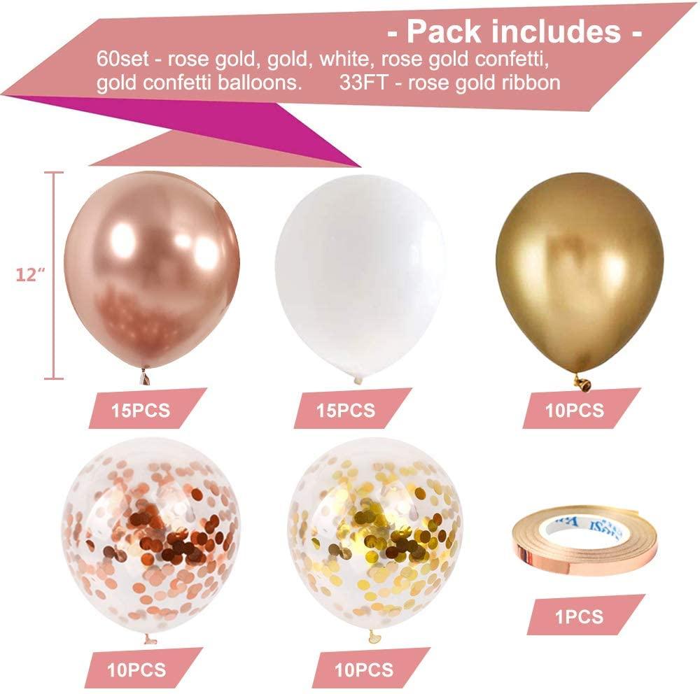 Rose Gold, Gold or Silver Confetti Balloons - Baby Shower, Bridal Shower, Engagement - If you say i do