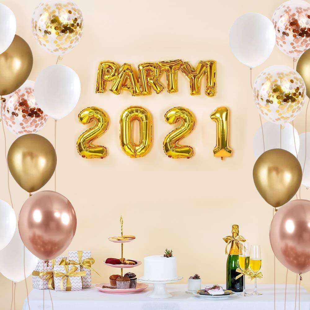 White and Gold Balloons | Gold Confetti Balloons - If you say i do