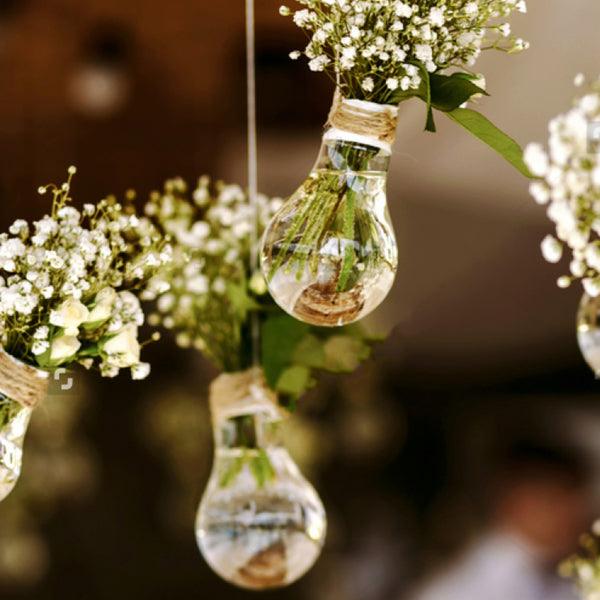 Rustic Baby's Breath Wedding Hanging Decorations with Light Bulbs