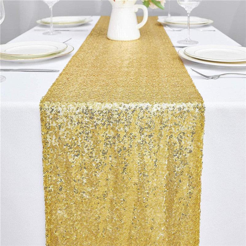 12x72 Inch Sequin Table Runner Glitter Table Runner for Party, Wedding, Bridal Baby Shower, Event Decorations - If you say i do