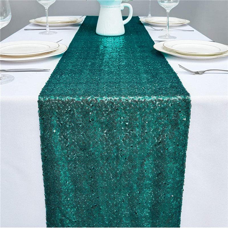 12x72 Inch Sequin Table Runner Glitter Table Runner for Party, Wedding, Bridal Baby Shower, Event Decorations - If you say i do