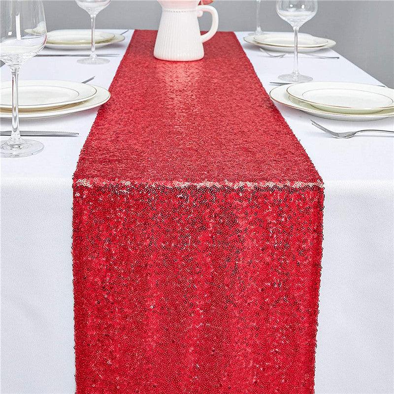 12x72 Inch Sequin Table Runner Glitter Table Runner for Party, Wedding, Bridal Baby Shower, Event Decorations - If you say i do