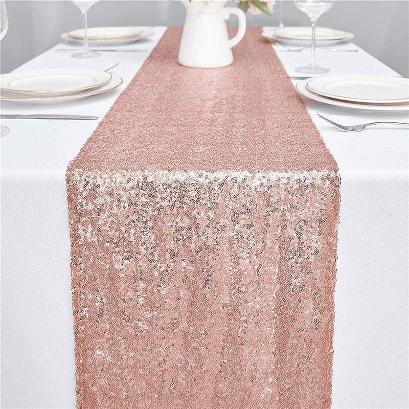 12x72 Inch Sequin Table Runner Glitter Table Runner for Party, Wedding, Bridal Baby Shower, Event Decorations - If you say i do