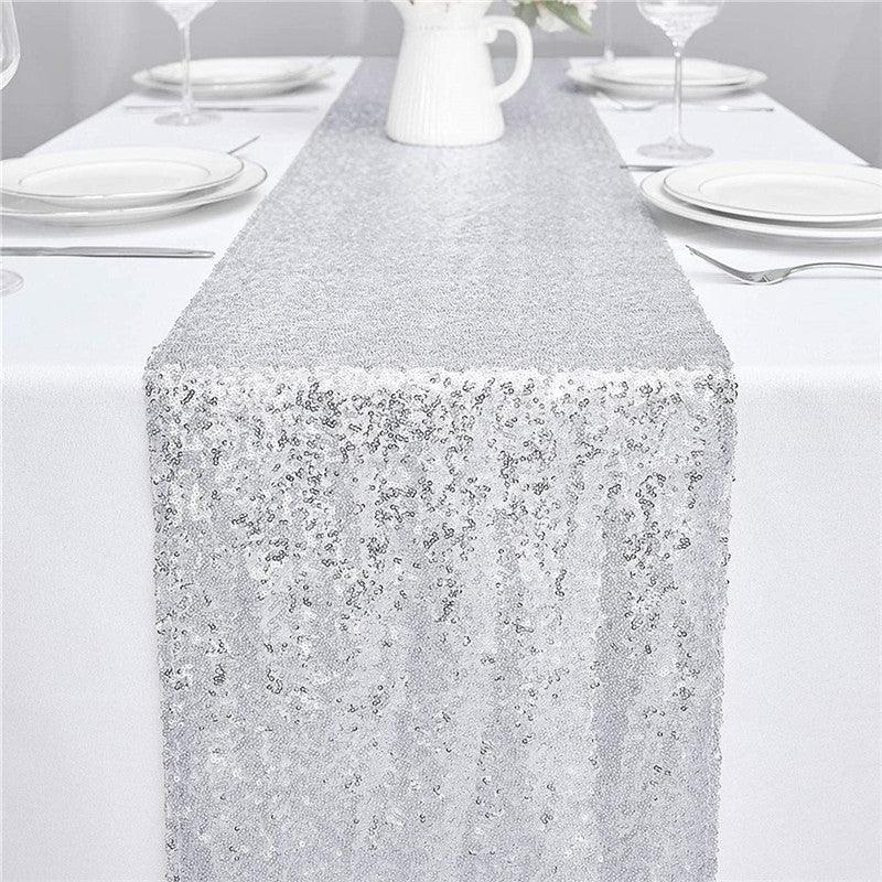 12x72 Inch Sequin Table Runner Glitter Table Runner for Party, Wedding, Bridal Baby Shower, Event Decorations - If you say i do