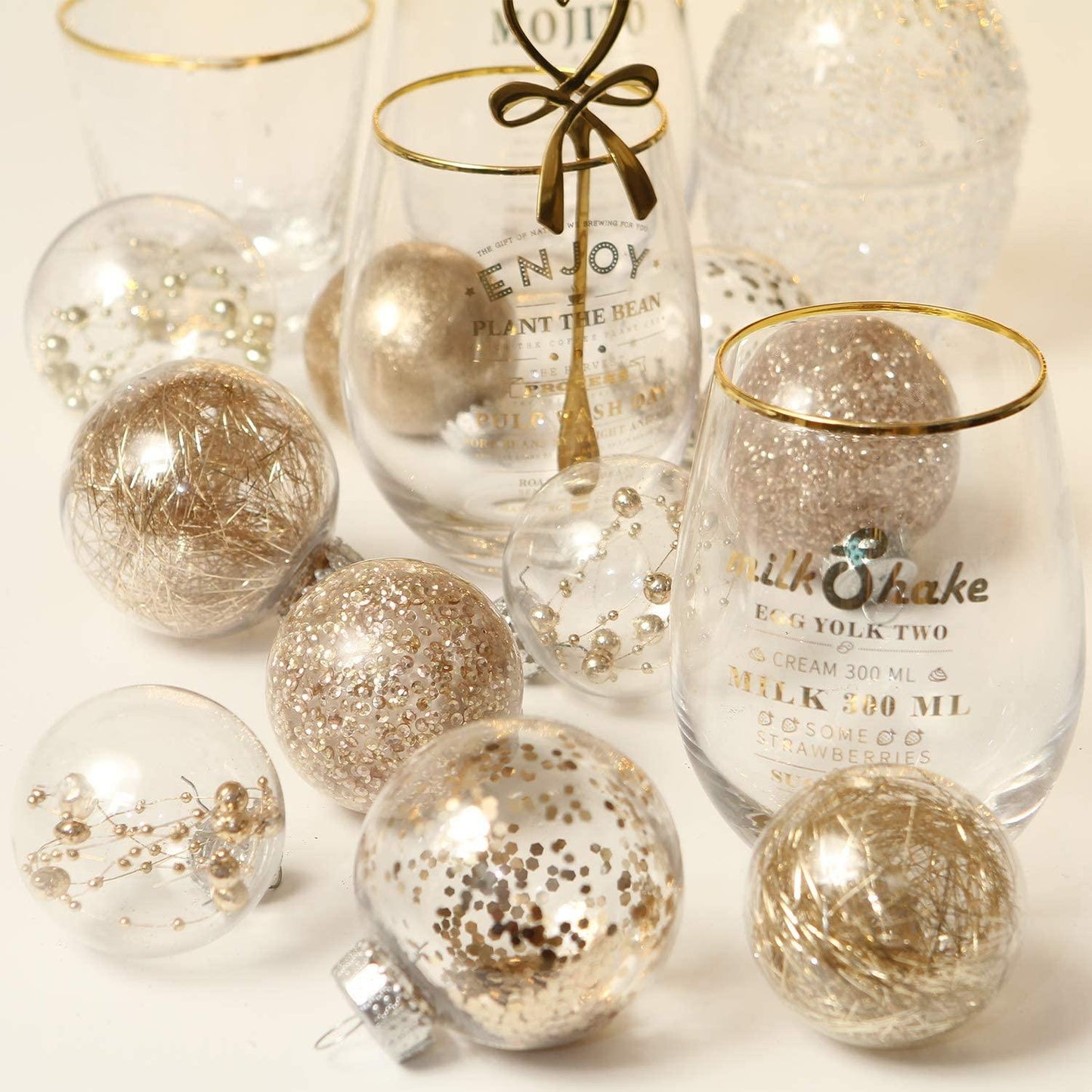 30 Counts 60mm/2.36" Shatterproof Clear Plastic Christmas Ball Ornaments Decorative Xmas Balls Baubles - If you say i do