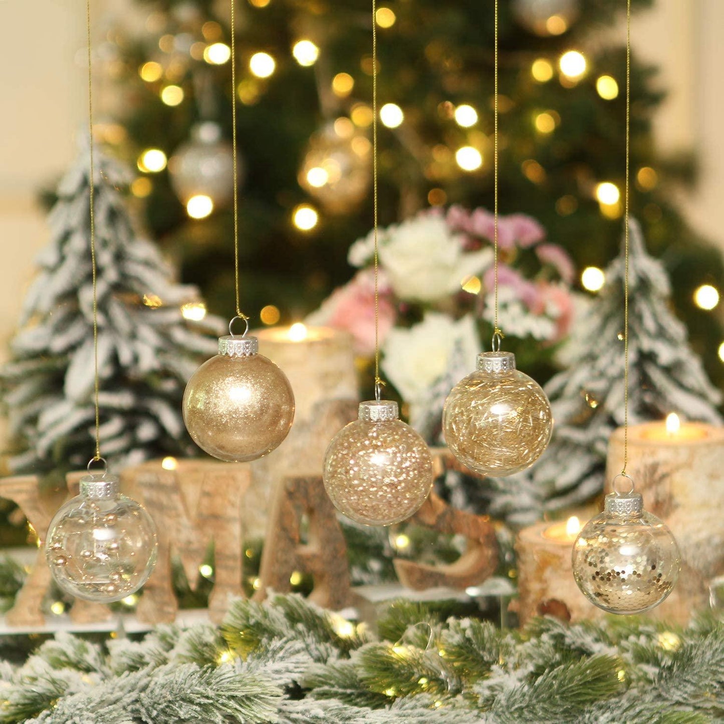 30 Counts 60mm/2.36" Shatterproof Clear Plastic Christmas Ball Ornaments Decorative Xmas Balls Baubles - If you say i do