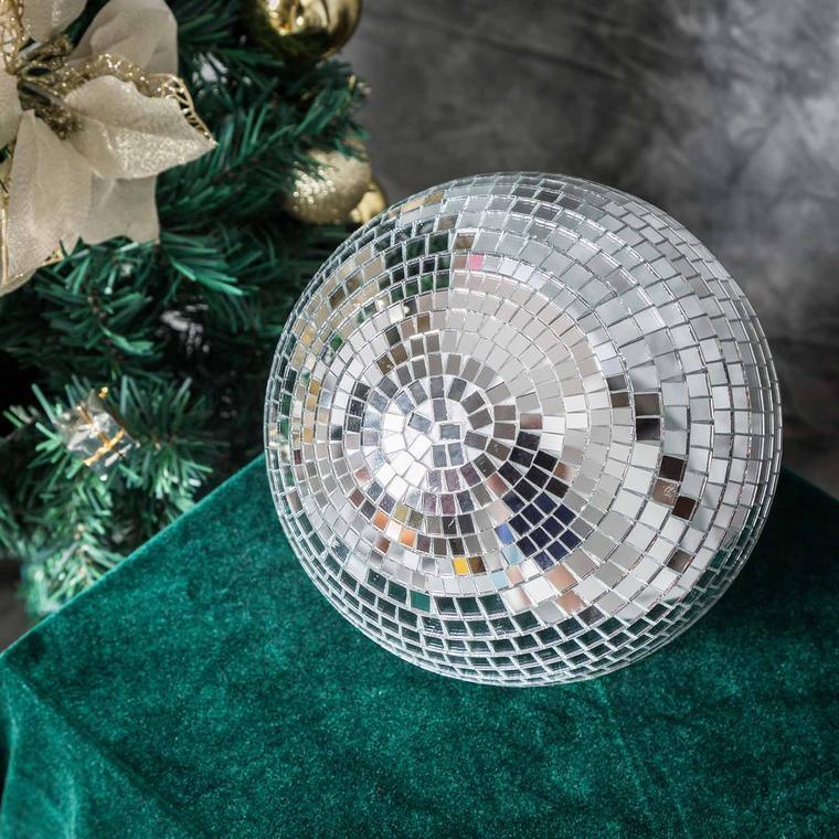 Silver Glass Mirror Disco Ball With Hanging Strings | Christmas Ornaments - If you say i do