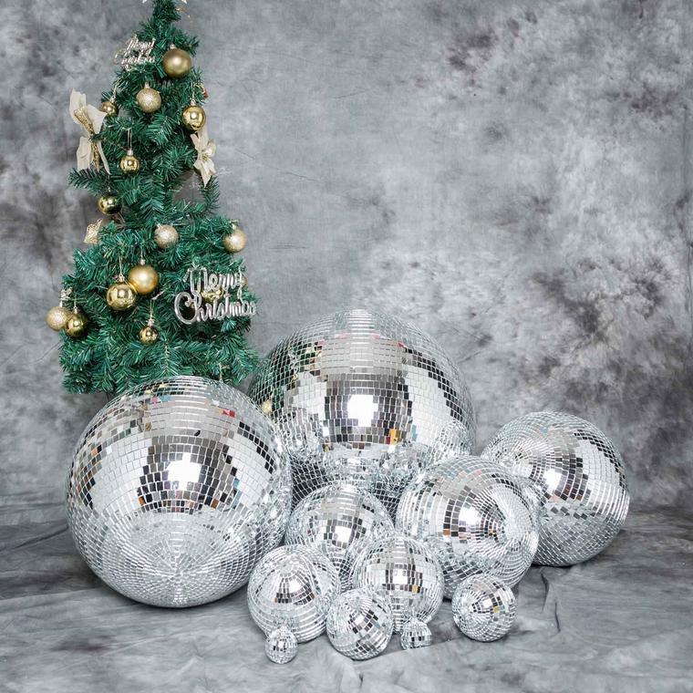 Silver Glass Mirror Disco Ball With Hanging Strings | Christmas Ornaments - If you say i do