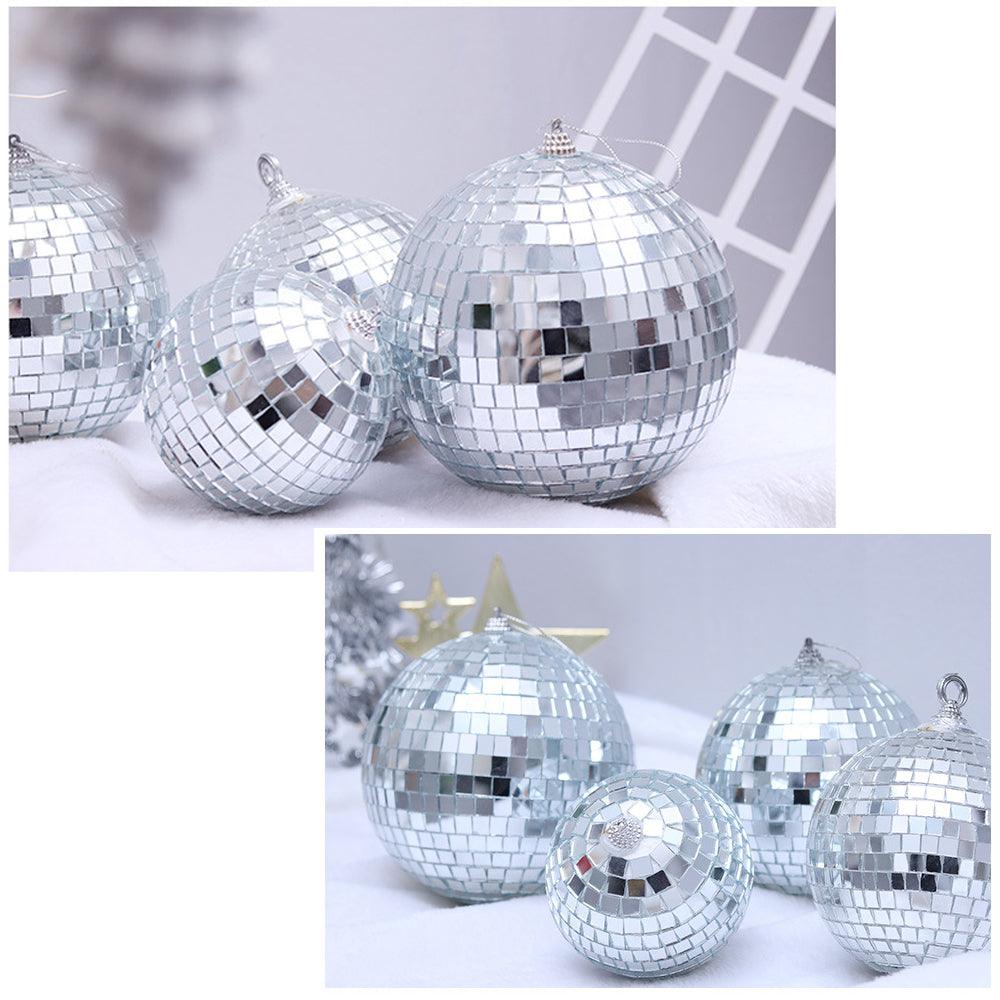 Silver Glass Mirror Disco Ball With Hanging Strings | Christmas Ornaments - If you say i do