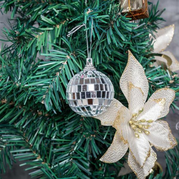 Silver Glass Mirror Disco Ball With Hanging Strings | Christmas Ornaments - If you say i do