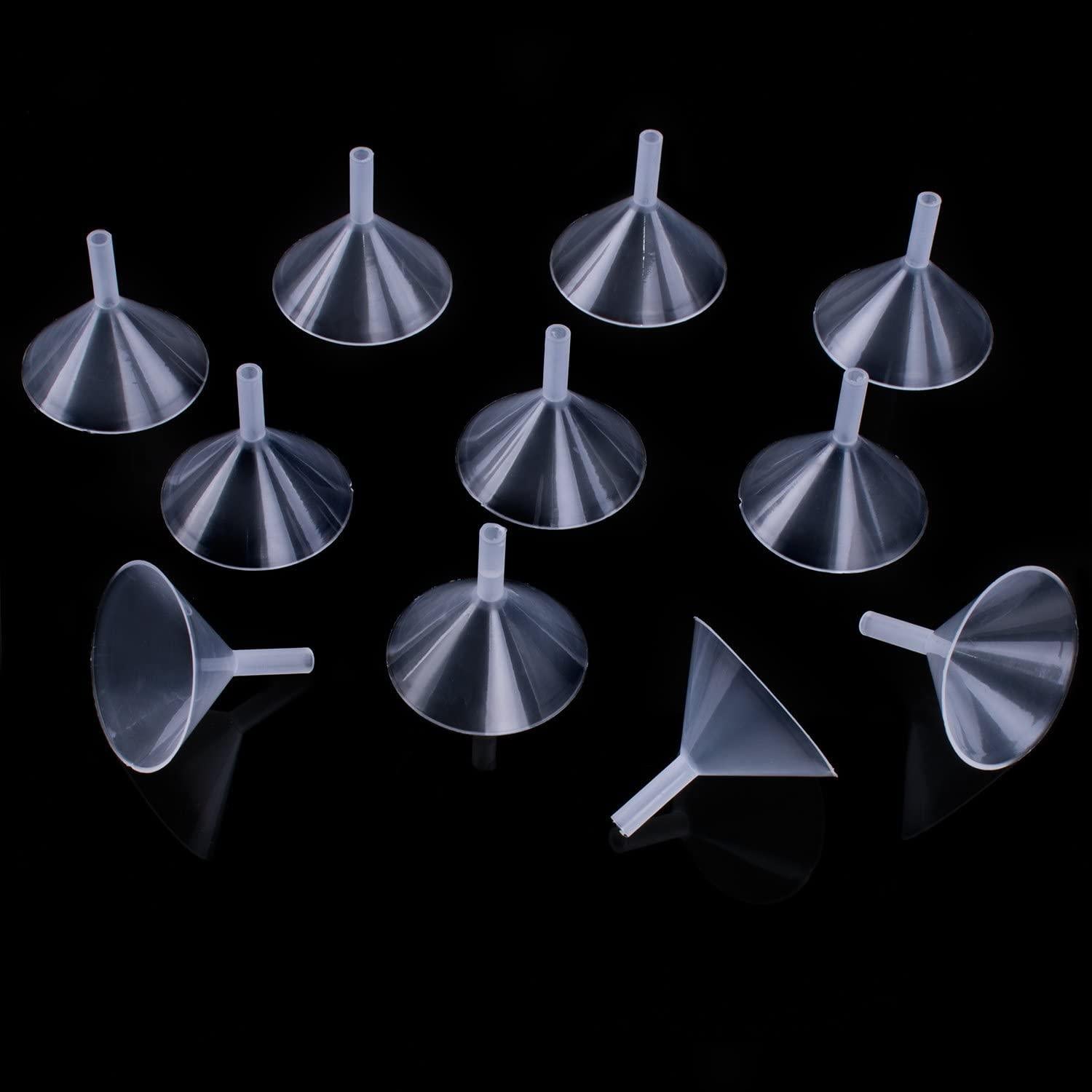 Small Clear Plastic Mini Funnels for Bottle Filling, Perfumes, Essential Oils, Science Laboratory Chemicals, Arts & Crafts Supplies - If you say i do