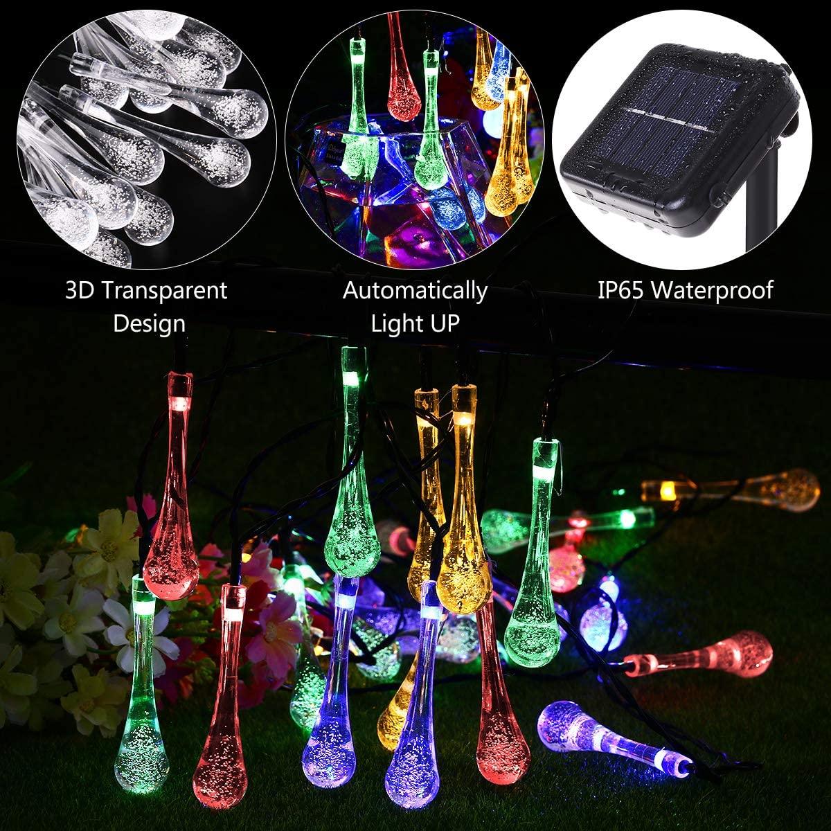 Solar-Powered Raindrop String Lights - If you say i do