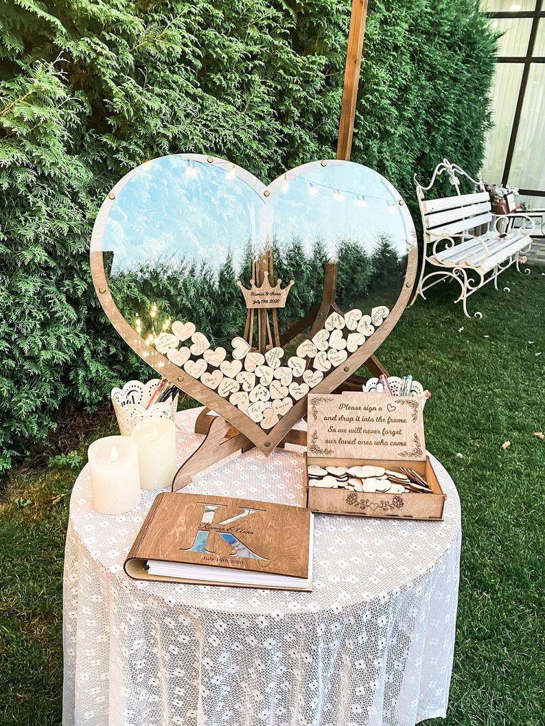 Wedding Guest Book Alternative - Wedding Decorations - Drop Heart Guestbook - If you say i do