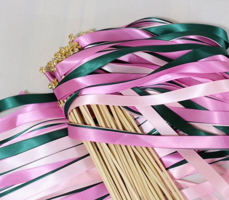 Magic Spell Ribbon Ribbon Sticks, Magic Fairy Wands Wedding Wands with Triple Ribbon and ...