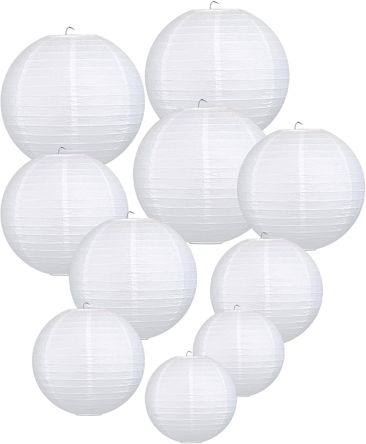 White Hanging Paper Lanterns for Wedding Party Decorations, 4 Size - If you say i do