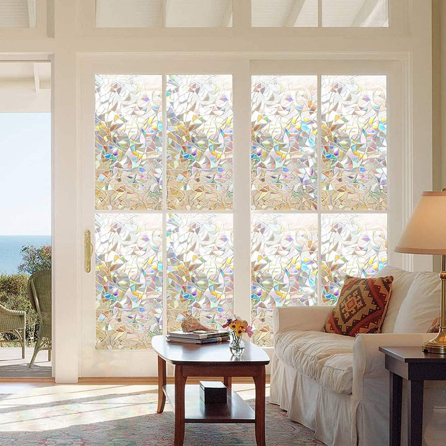 Window Privacy Film, Rainbow Window Clings, 3D Decorative Window Vinyl ...