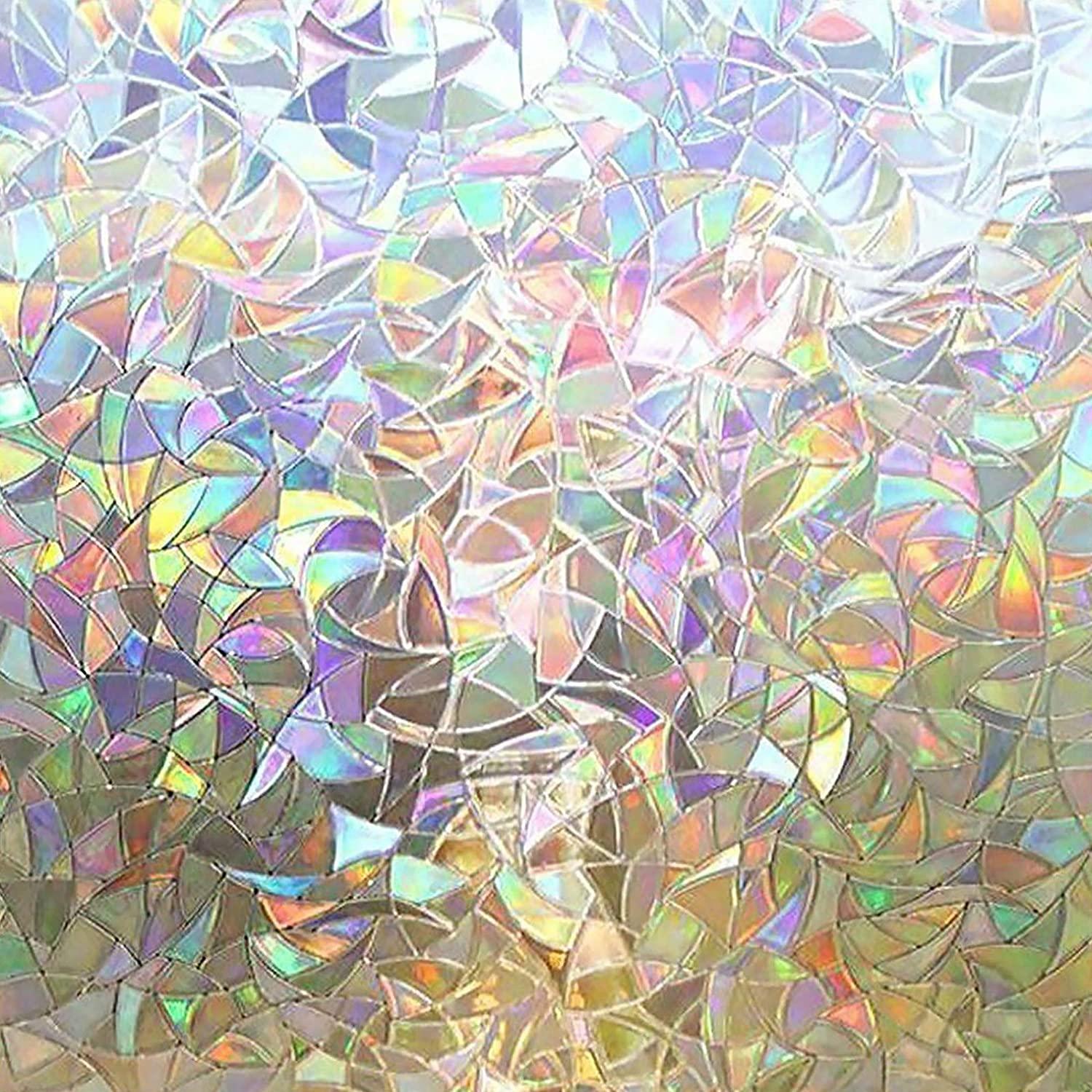 Stained Glass Window Film Rainbow Window Privacy Film Holographic