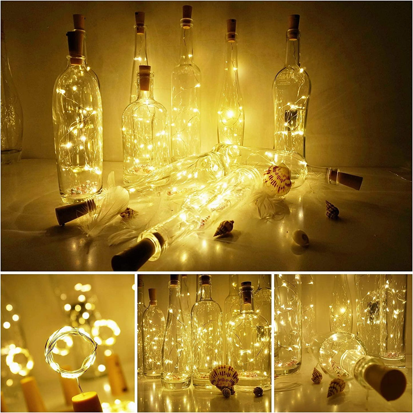 Wine Bottle Lights with Cork for Christmas, Garden, Wedding Table Decorations - If you say i do