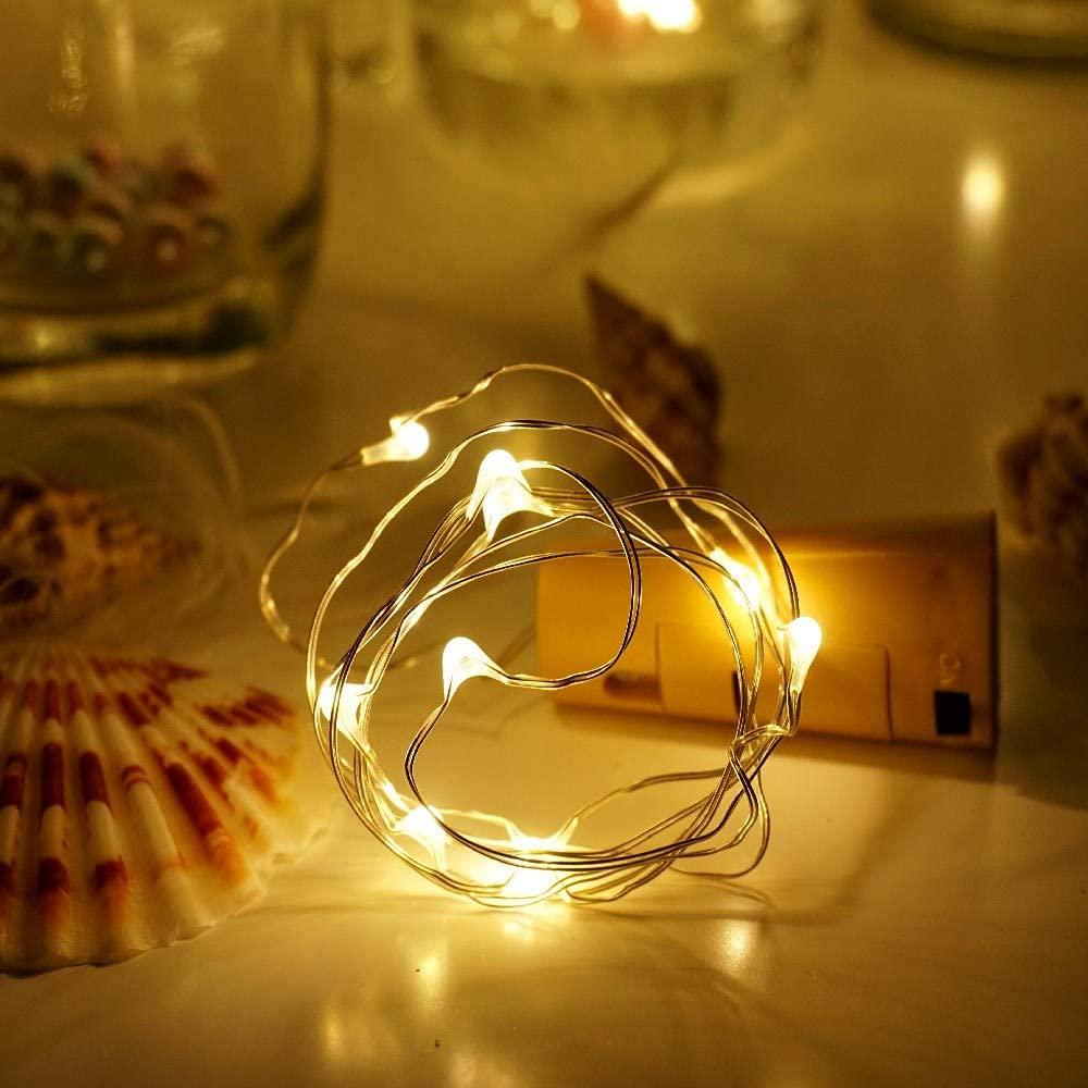 Wine Bottle Cork Lights 10 Pack 10 LED/ 40 Inches Battery Operated Cork Shape Copper Wire Colorful Fairy Mini String Lights - If you say i do