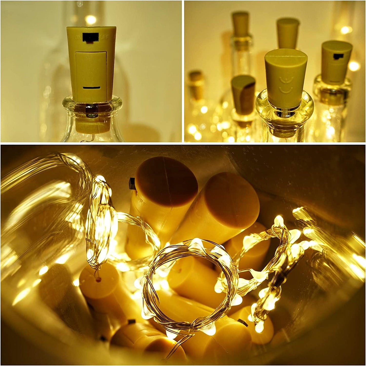 Wine Bottle Lights with Cork for DIY Party Christmas Wedding Decoration - If you say i do