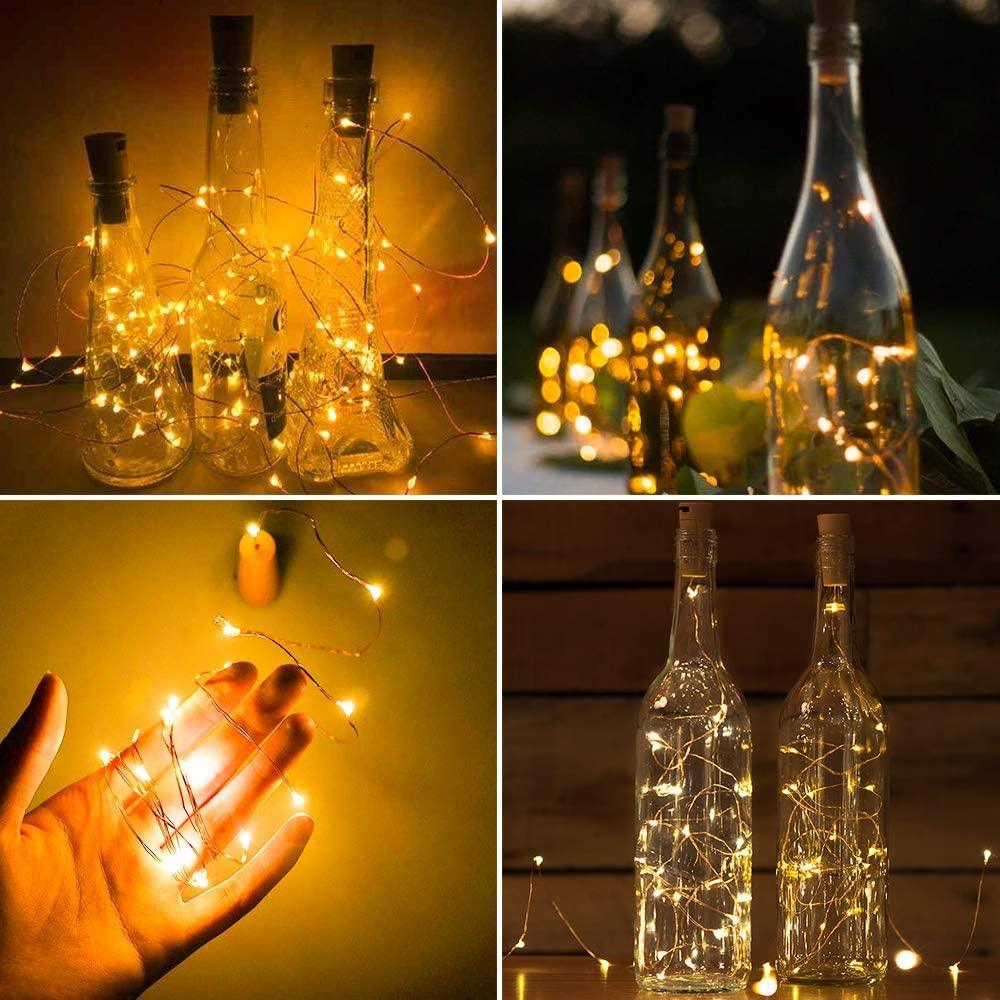 Wine Bottle Lights with Cork for Christmas, Garden, Wedding Table Decorations - If you say i do