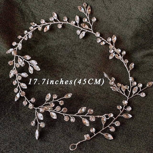 Rhinestone Floral Hair Vine - Silver main image 0