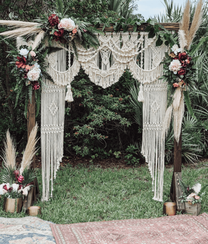 Boho Macrame Wedding Backdrop, Wedding Arch, Bohemian Wedding - If you say i do