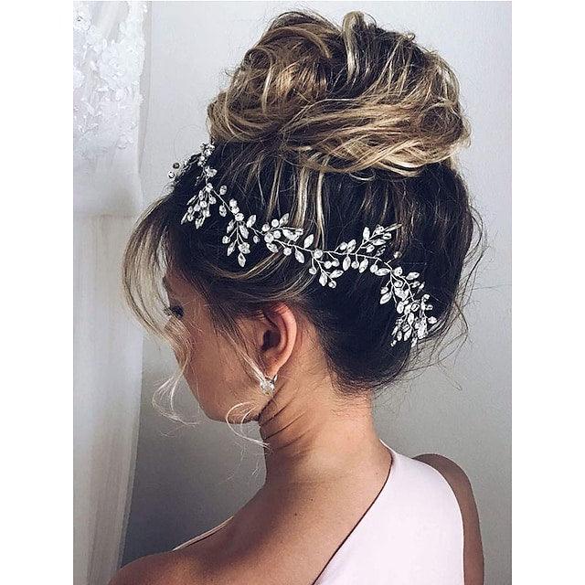 Bride Rhinestone Hair Vine Bridal Silver Hair Piece Crystal Headband Hair Accessories for Women and Girls - If you say i do