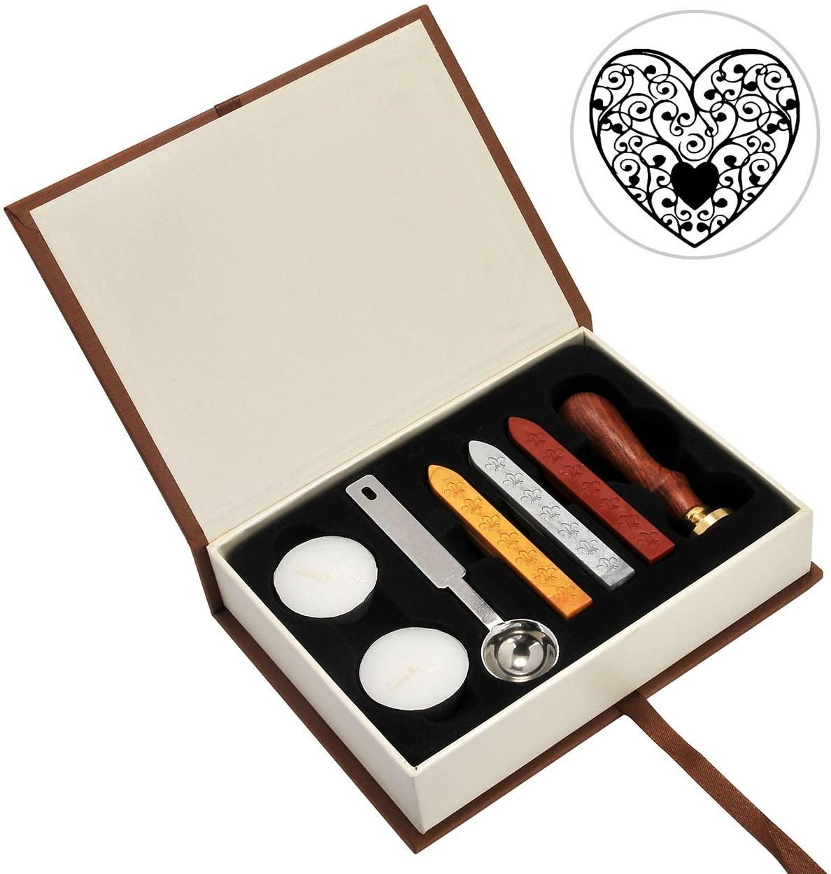 Beginner Wax Seal Stamp Kit, Classic Vintage Retro Seal Stamps Maker Gift Box Set - If you say i do