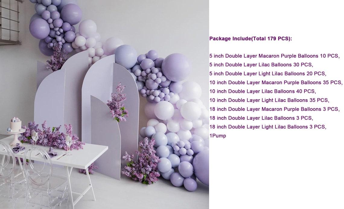 179 PCS Balloons Garland Arch Kit Retro Lilac Purple Double Layers Balloons For Wedding Birthday Baby Shower Party Decor - If you say i do