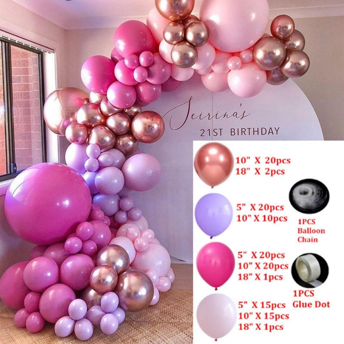 126PCS Hot Pink Balloon Garland Arch Kit Baby Pink Purple Chrome Rose Gold for Birthday Baby Shower Wedding Party Decoration - If you say i do
