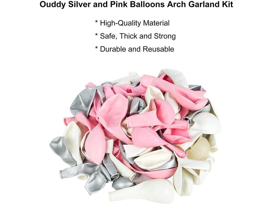 103Pcs Pink Silver Balloons Arch Garland Kit,Light Pink Silver White Confetti Balloons - If you say i do