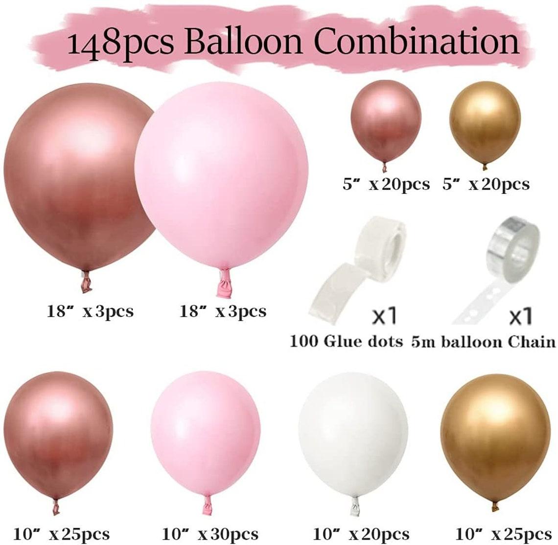 Rose Gold Balloons Garland Arch Kit 148PCS Latex Balloon for Bridal Wedding Birthday Baby Shower - If you say i do