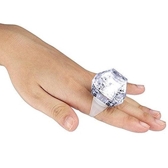 LED Light Up Jewel Engagement Party Rings / Bachelorette/ Wedding Part ...