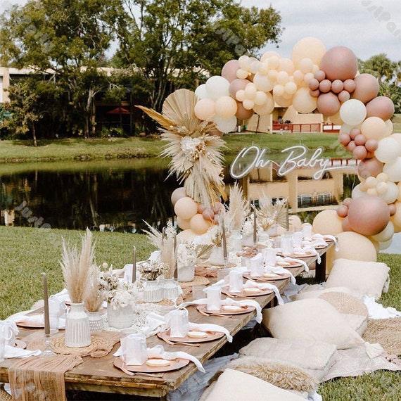116pcs Cream Peach Matte White Chrome Rose Gold Balloon Garland Arch Boho Wedding Decorations - If you say i do