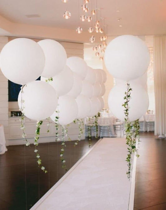 White 36" inch Big Giant Jumbo Balloons with Vines | Greenery | Garland Perfect for Minimalist Rustic Wedding - If you say i do