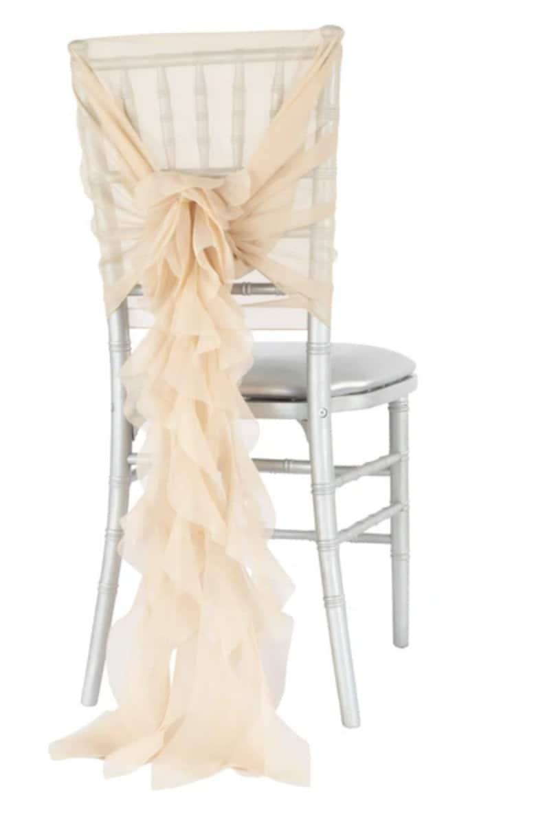 Chiffon Chair Sashes with a Bow Tie for Outdoor Indoor Wedding Receptions - If you say i do